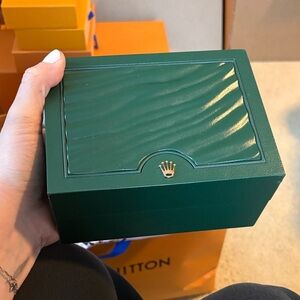 Rolex Green Watch Box with Gold Logo